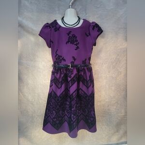 Iz Byer Purple and Black Formal Kids Dress
